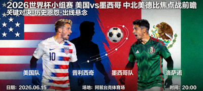 2026世界杯小组赛美国对阵墨西哥的中北美德比焦点战前瞻图