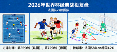 2026年世界杯经典战役复盘图，欧洲强队之间的激烈对抗，背景为战术板与球员跑位示意图