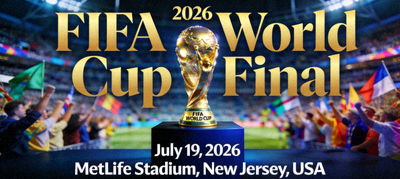 2026 FIFA World Cup final match details including date, venue, and championship trophy