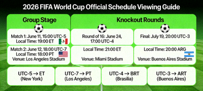 2026 FIFA World Cup official schedule viewing guide with time zone conversions