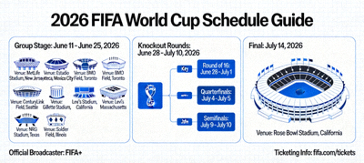 2026 FIFA World Cup schedule guide with key dates and venue information